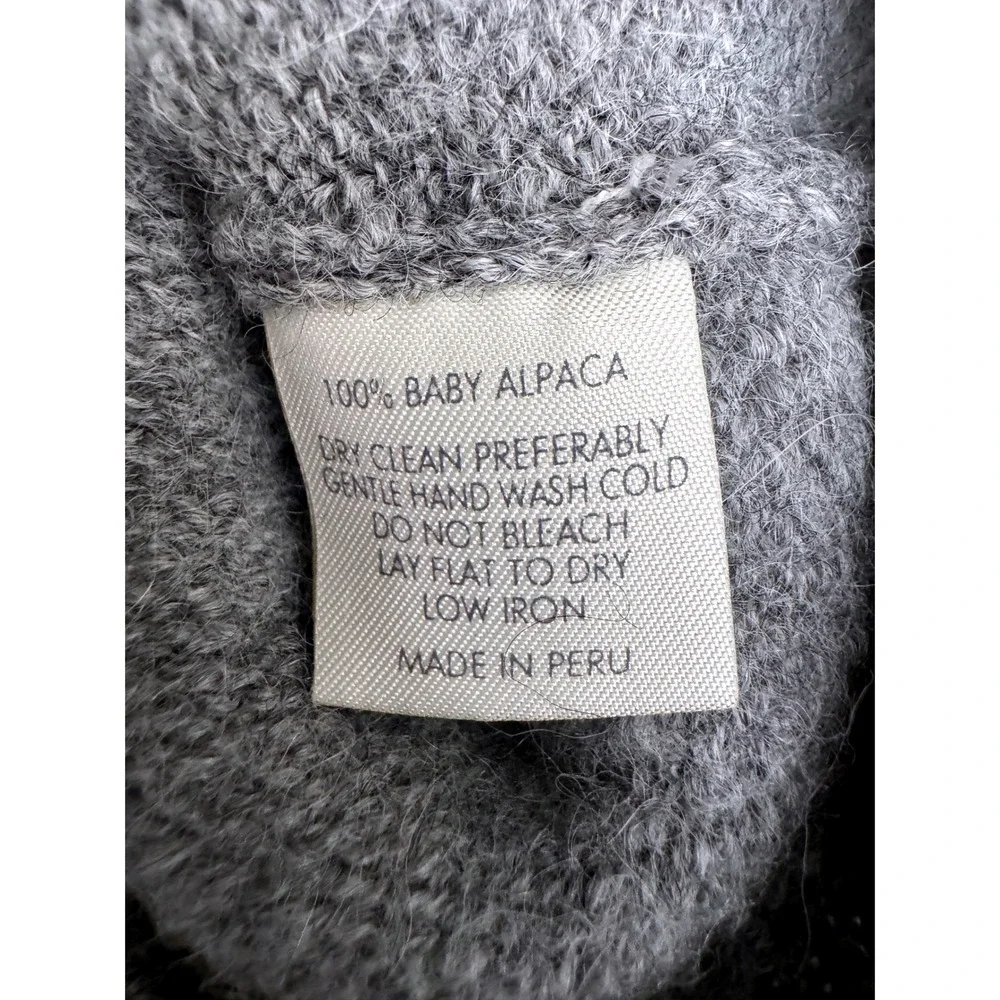 Anntarah Alpaca Paco Sweater Shoulder Button Gray Knit Size 4 Kids